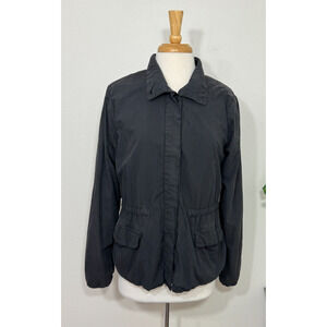 James Perse Anorak Jacket Drawstring Waist Jersey Cotton Argon, 3/Large‎